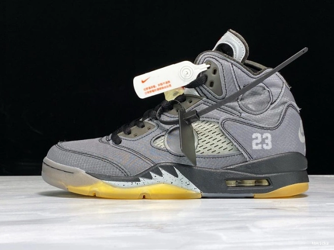 Rep TB Air 5 Off-White CT8480-001 x Jordan Black 0822